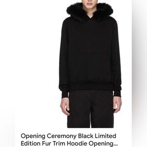 NWT Opening Ceremony Navy Blue Fur Trim Sweatshirt M